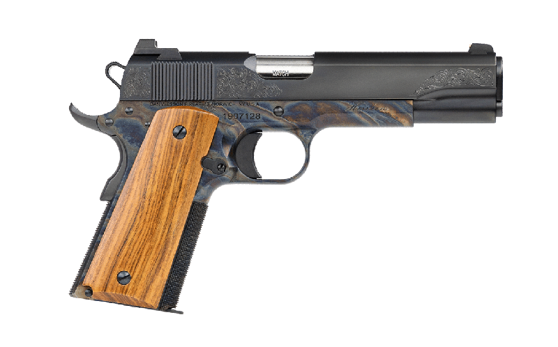 DAN WESSON HEIRLOOM 2020 CASE COLOR HARDENED .45 ACP 5″ BARREL 8-ROUNDS SCROLLWORKED SLIDE