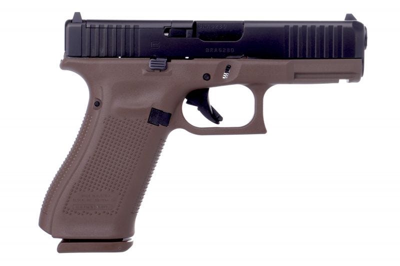 GLOCK 45 GEN 5 MOS FLAT DARK EARTH 9MM 4.02″ BARREL 17-ROUNDS THREE MAGAZINES
