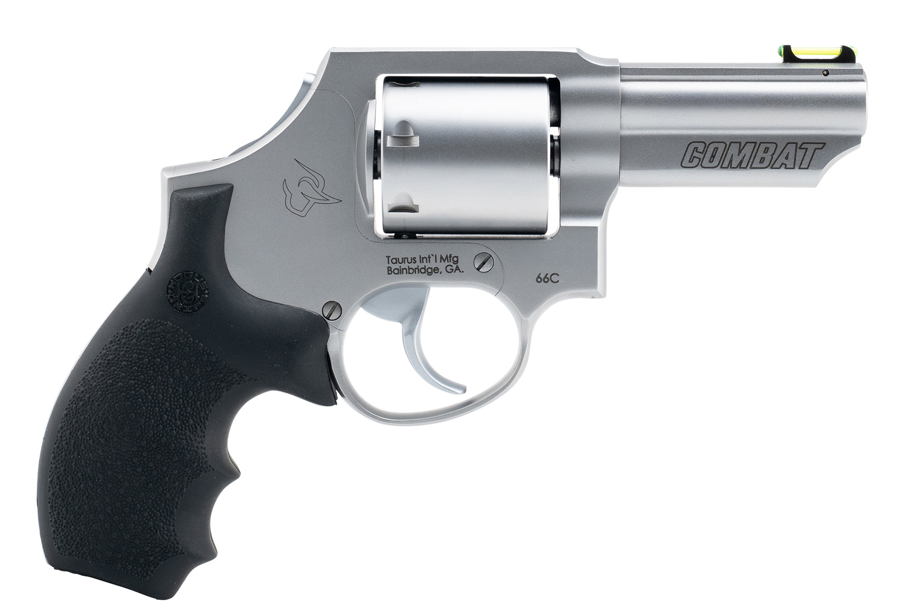 Taurus 66 Combat Revolver – .357 Magnum, 3-Inch Barrel, Matte Stainless Finish with Hogue Grip